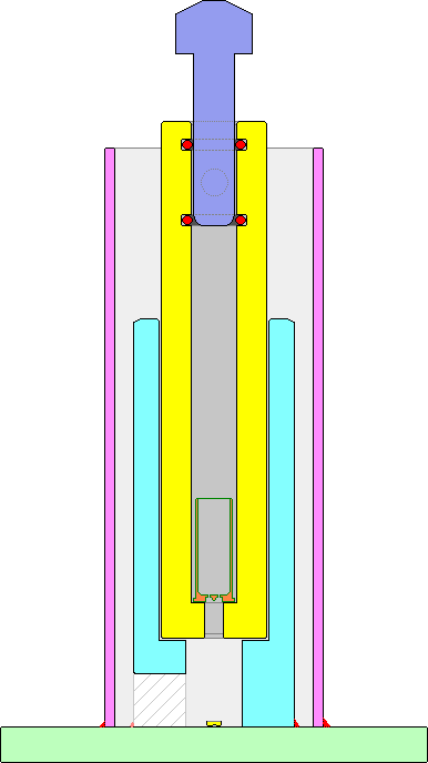 Cross Section of complete Hydraulic Decapper