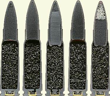Sectioned Chinese 7.62 x 39mm cartridges